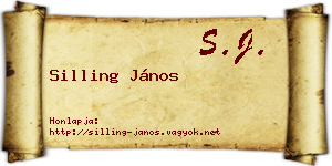 Silling János névjegykártya